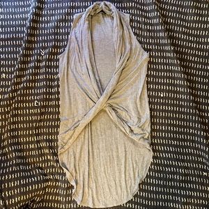 Gray Sleeveless Cross Front Knit Vest